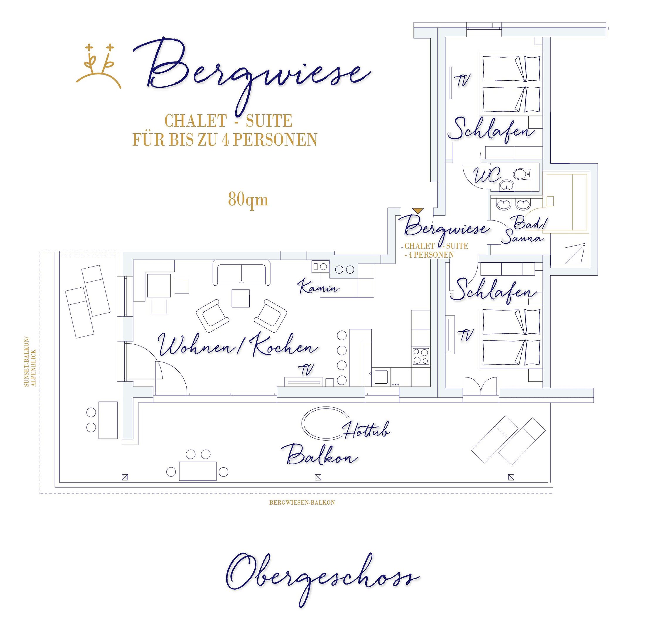 Chiemsee Chalet Zimmer-Kategorien Deluxe, Appartement (Bergwiese)